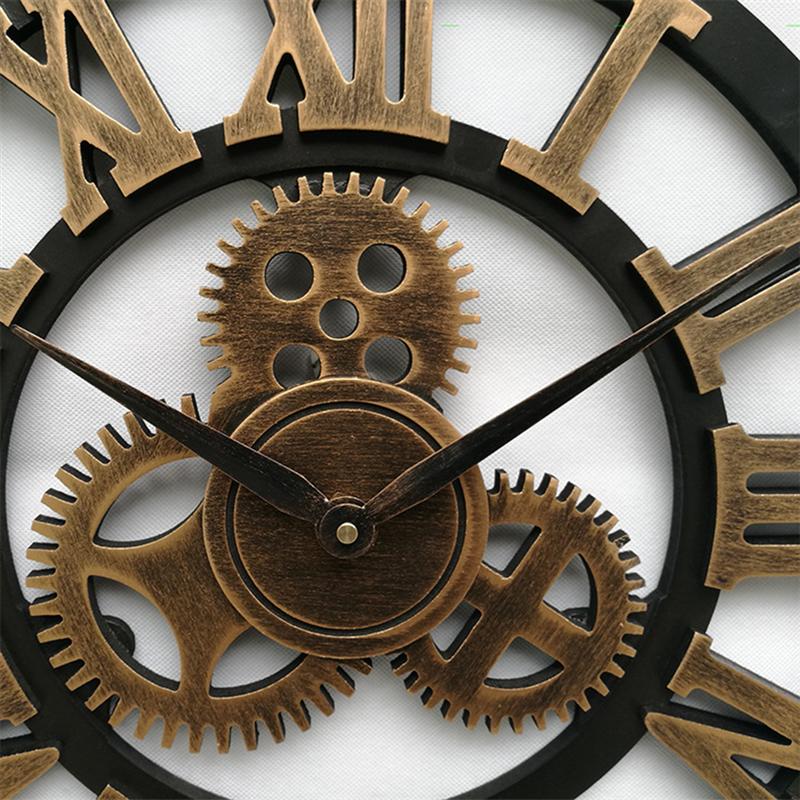 reloj pared industrial engranajes