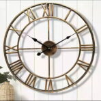 reloj pared vintage dorado