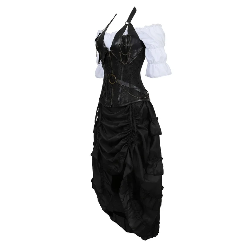 vestido mujer steampunk negro