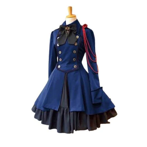 vestido victoriano vintage azul