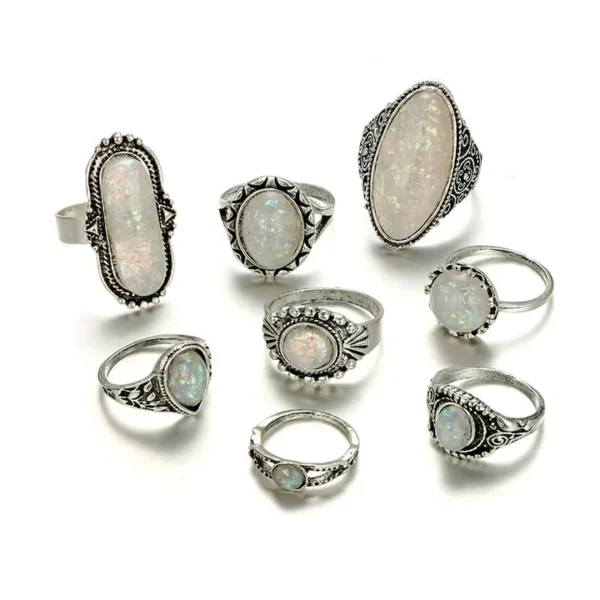 anillo vintage opal mujer