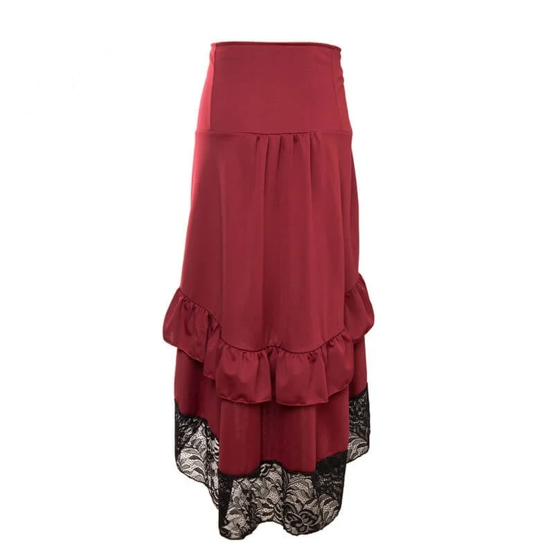 falda epoca victoriana rojo