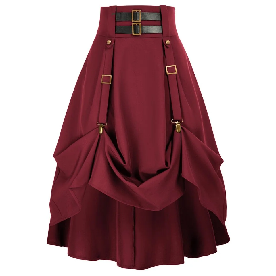 falda gotica steampunk rojo