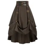 falda gotica steampunk marron