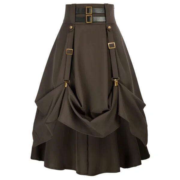 falda gotica steampunk marron