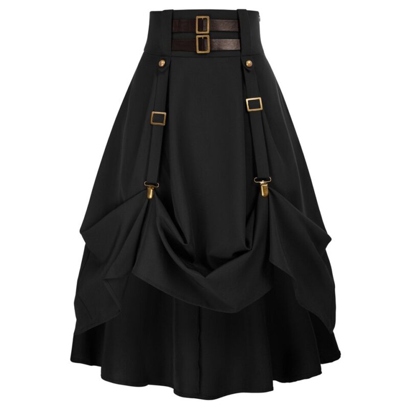 falda gotica steampunk negra