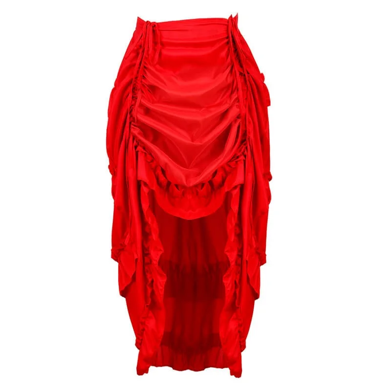 falda larga steampunk rojo