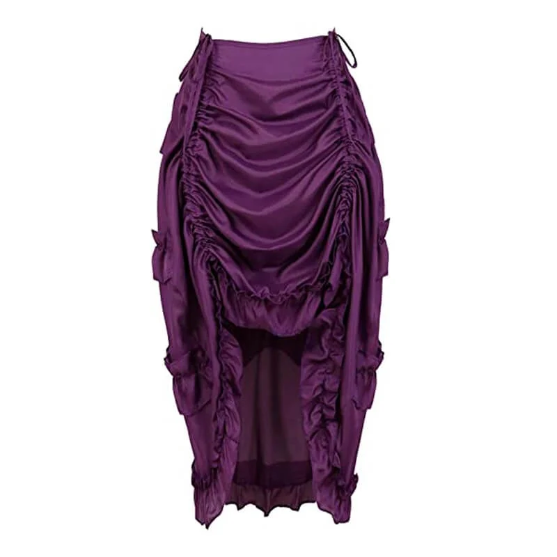 falda larga steampunk violeta