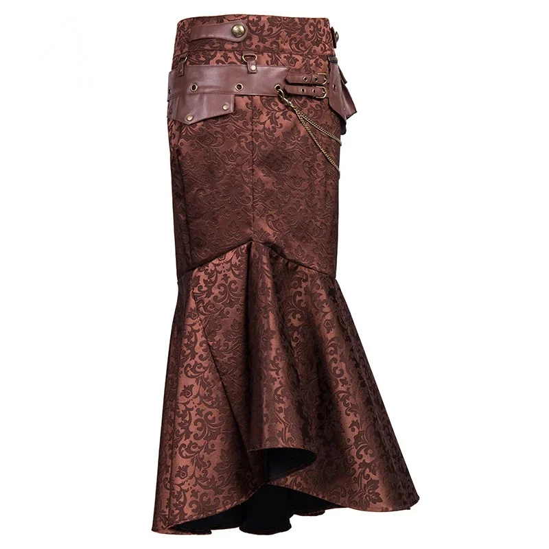 falda steampunk marron