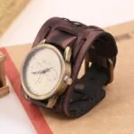 reloj steampunk cuero marron