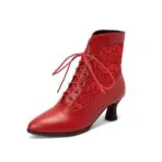 botas steampunk mujer rojo
