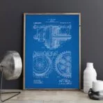 poster steampunk azul