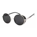 gafas de sol vintage steampunk negro plata