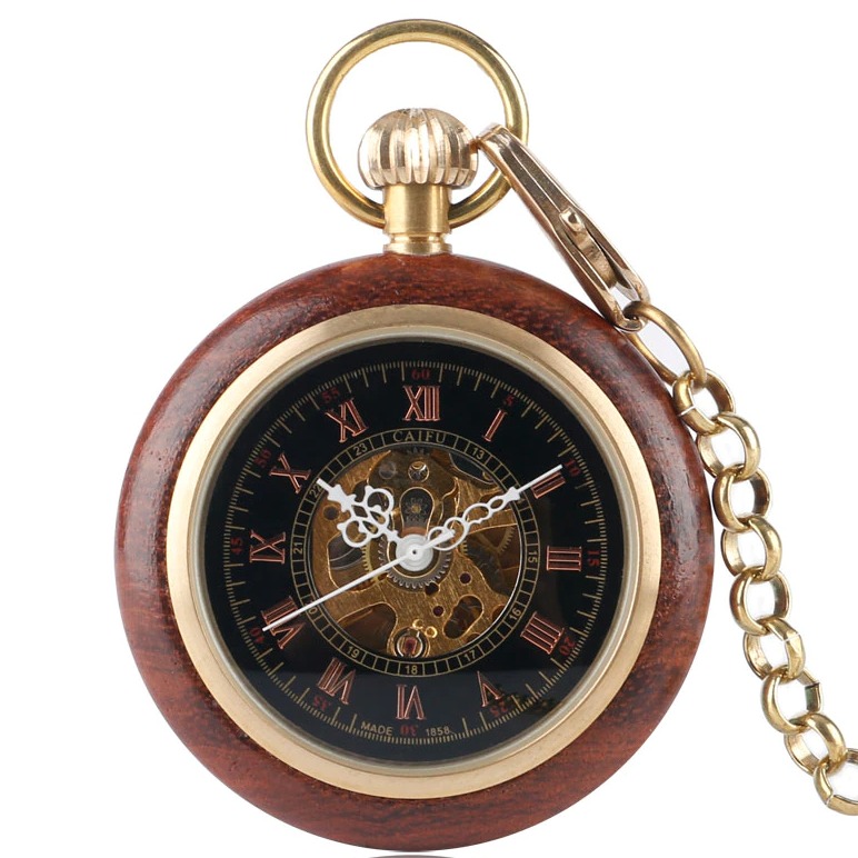 reloj de bolsillo madera