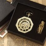 reloj de bolsillo octogonal caja
