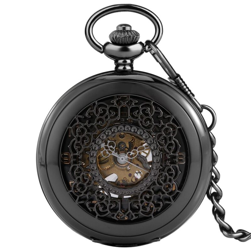 reloj de bolsillo quartz negro