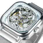 reloj transparente mujer plata