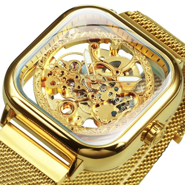 reloj transparente mujer oro