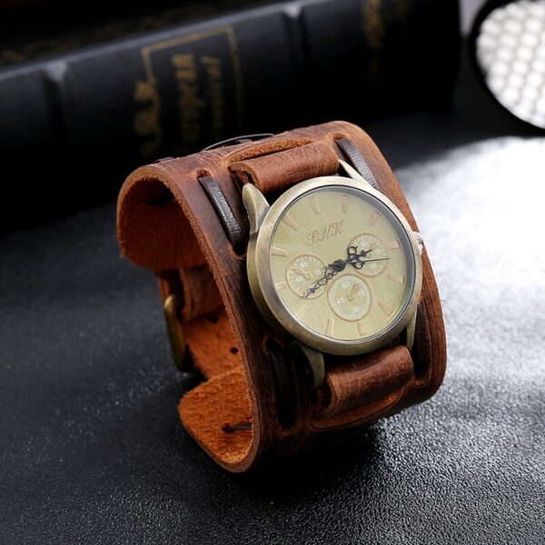 reloj vintage cuero marron