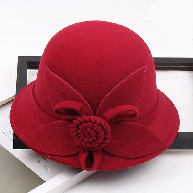 sombrero copa mujer rojo