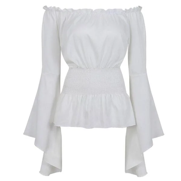 blusa medieval blanco