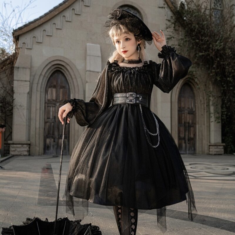 vestido gotico negro