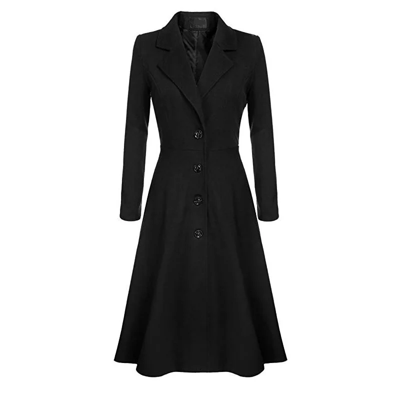 abrigo vintage mujer negro