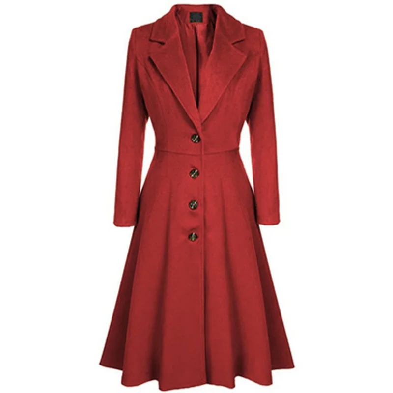 abrigo vintage mujer rojo