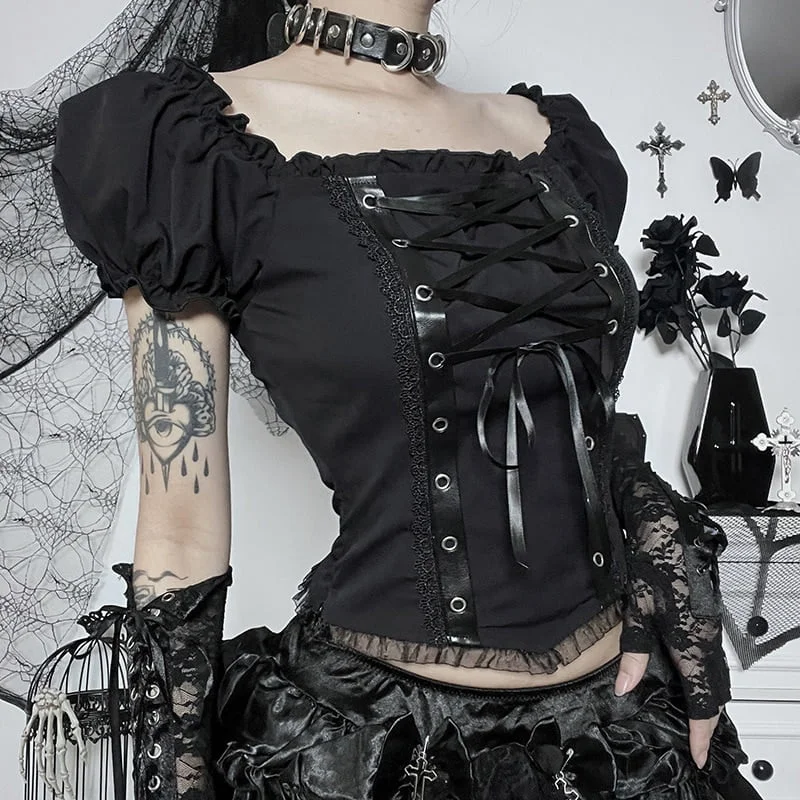blusa gotica negra