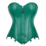 corset de cuero verde
