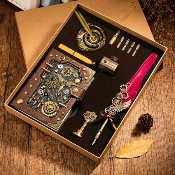 kit cuaderno steampunk marron
