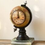 reloj steampunk globo marron