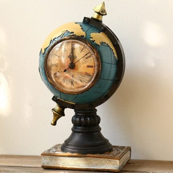 reloj steampunk globo azul